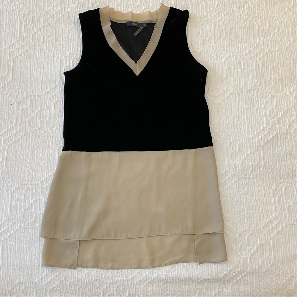 THML Velvet V-neck Top